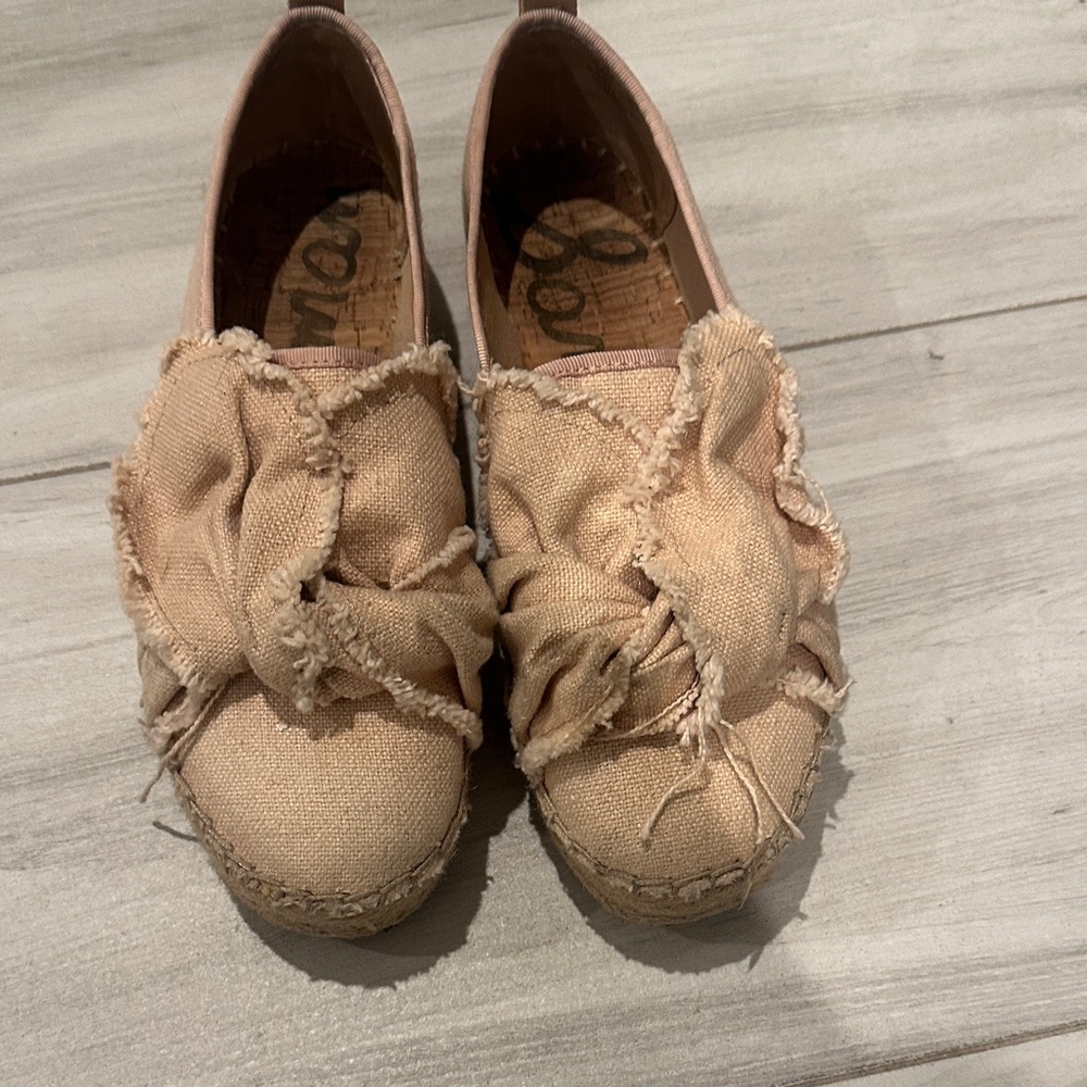 Sam Edelman Tan Ruffled Espadrilles